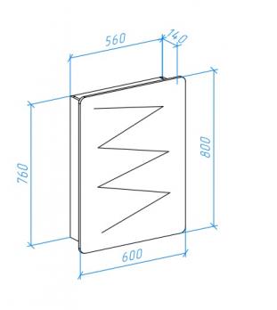 Зеркальный шкаф Джела 60 R белый