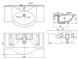 Тумба с раковиной Bellezza Кантри 95 белая