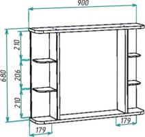 Зеркало Bellezza Рио 90 черно/белое