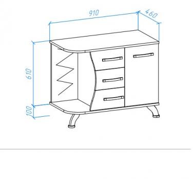 Тумба с раковиной Bellezza Рио 90 L белая