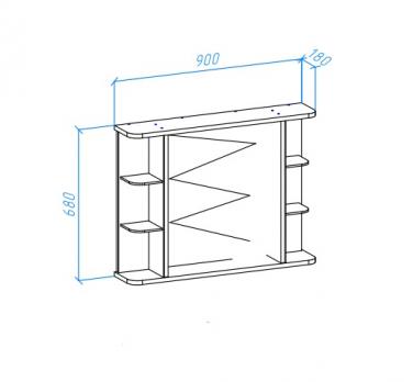 Зеркало Bellezza Рио 90 белое