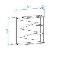 Зеркало Bellezza Рио 70 R чёрное/красное