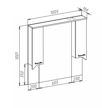 Зеркало-шкаф Дрея 105 белый