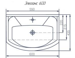 Тумба с раковиной Элеганс 60 бежевая