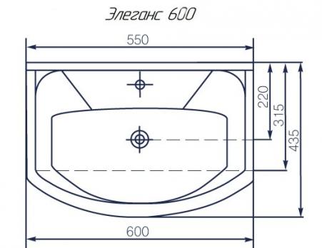 Тумба с раковиной Элеганс 60 бежевая