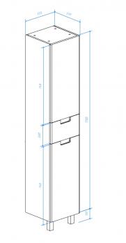 Шкаф пенал Bellezza Пегас 35 L 1 ящ. белый с корзиной