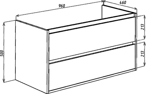 Тумба с раковиной Bellezza Лоренцо 100 2 ящ. серебро