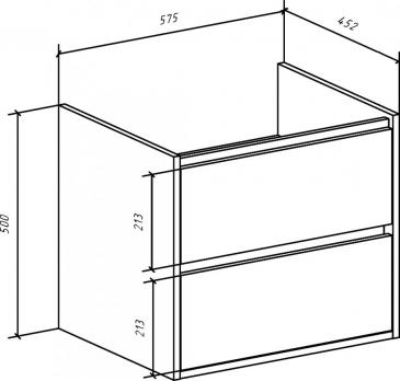 Тумба с раковиной Bellezza Лоренцо 60 2 ящ. серебро