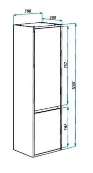Шкаф-пенал Bellezza Лоренцо 35 R серебро