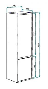 Шкаф-пенал Bellezza Лоренцо 35 R белый