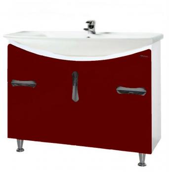 Тумба с раковиной Bellezza Лагуна 105 красная