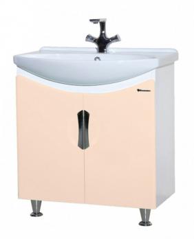 Тумба с раковиной Bellezza Лагуна 65 прямая бежевая