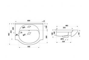 Тумба с раковиной Bellezza Миа 60 белая с нижним ящиком